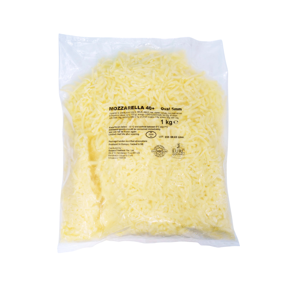 Cheese Mozzarella Shredded Frozen 1kg