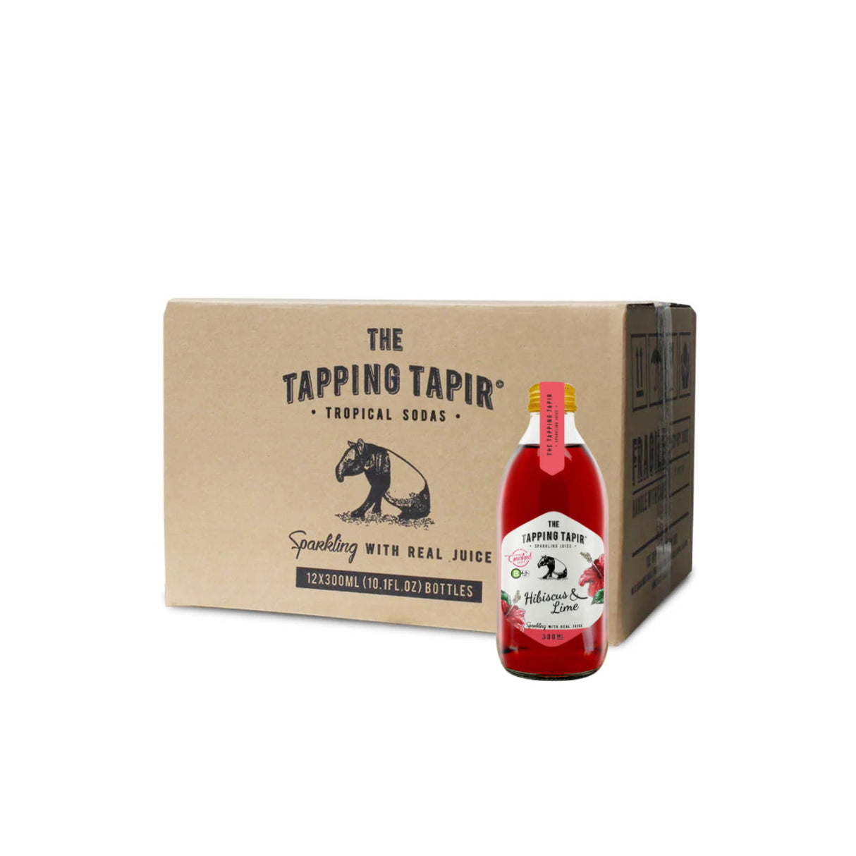 Tapping Tapir Sparkling Juice Hibiscus & Lime 300ml - Carton
