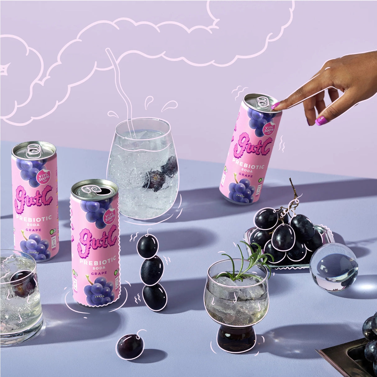 Tapping Tapir GutC Prebiotic Soda Grape 250ml