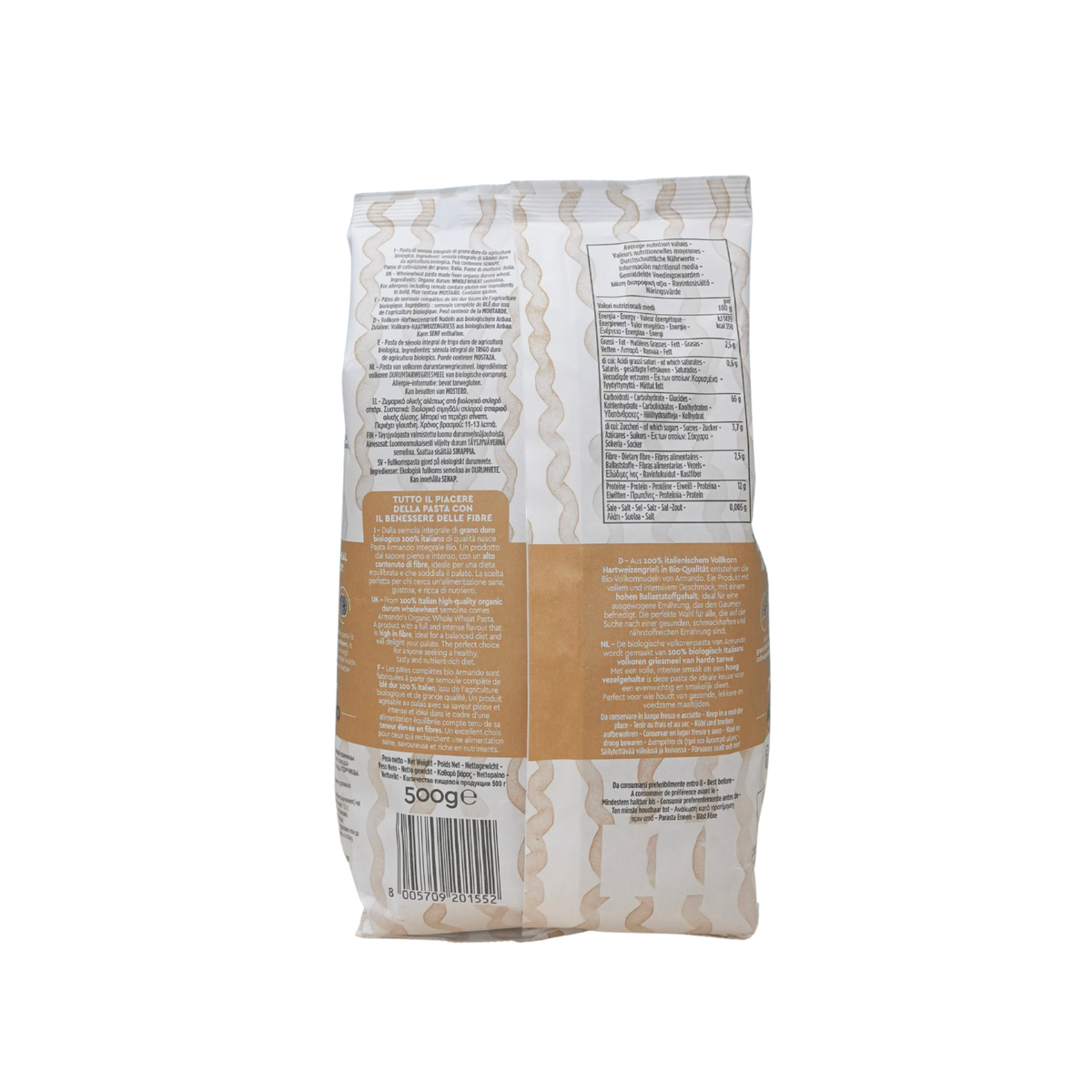 Pasta Wholemeal Organic La Penna 500gm