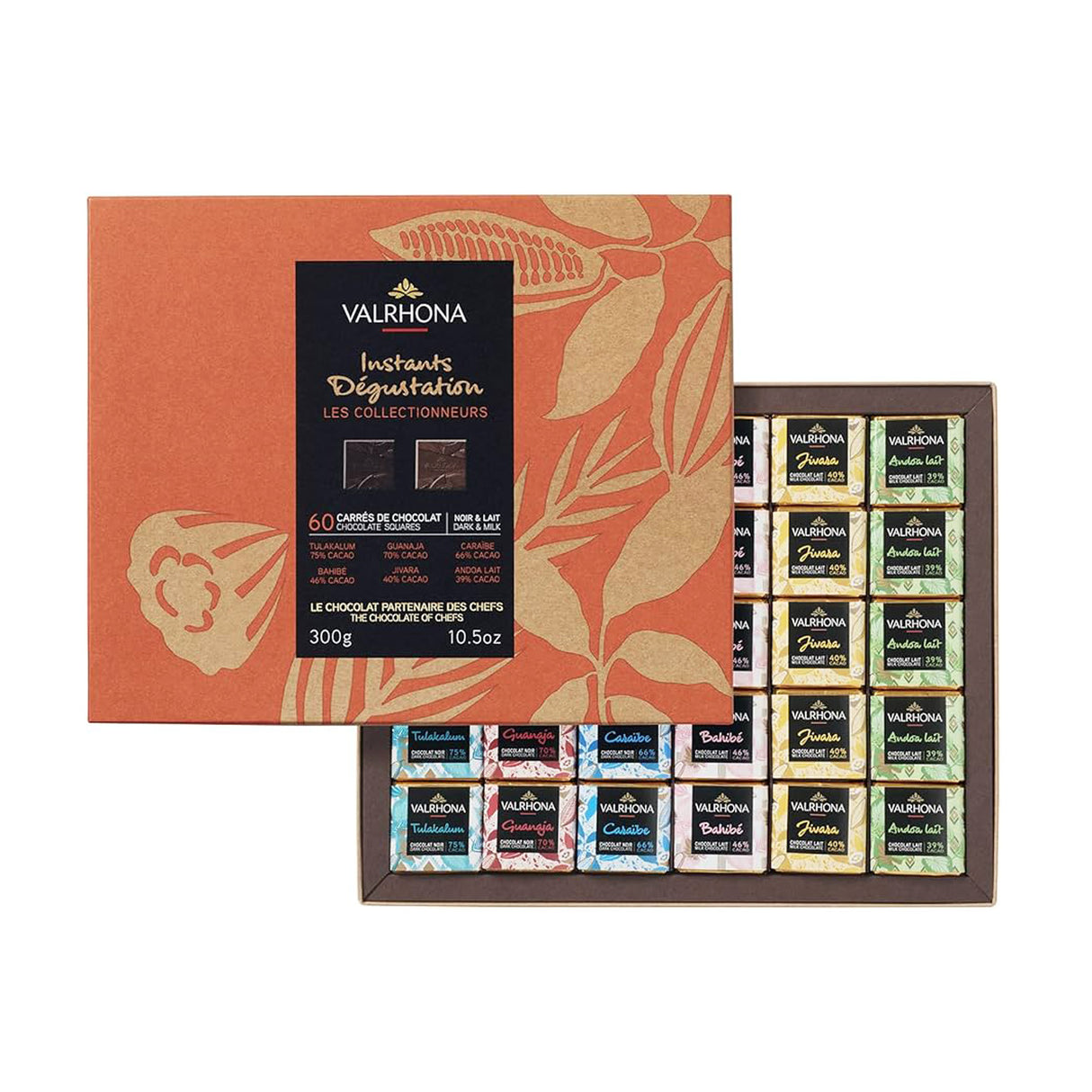 Valrhona Gift Box 60 Squares Dark & Milk Choc