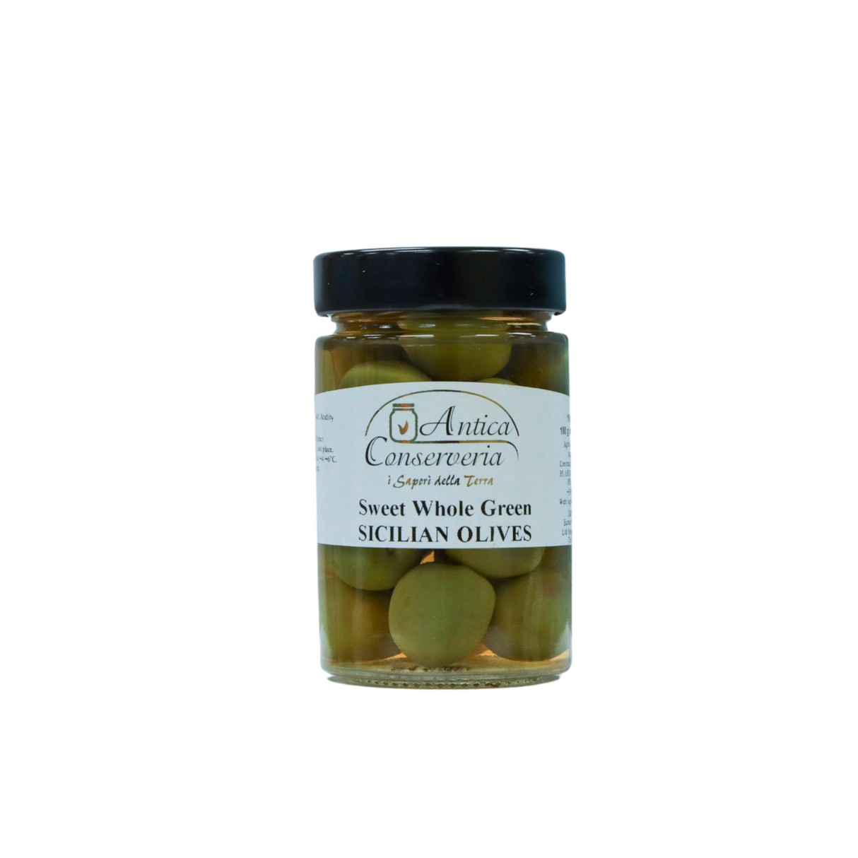 Antica Sweet Whole Green Sicilian Olives (Castelvetrano) 190gm