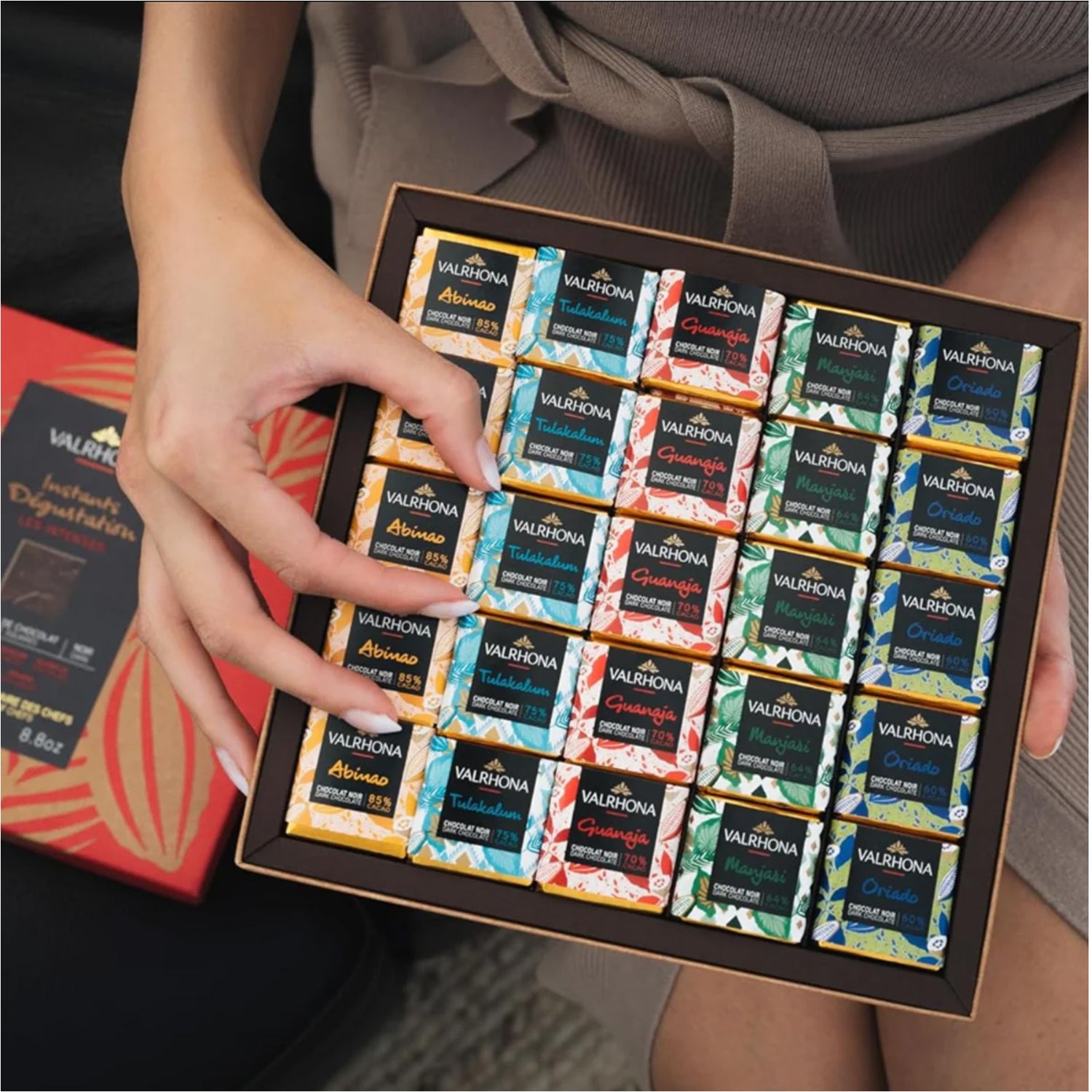 Valrhona Gift Box 60 Squares Dark & Milk Choc