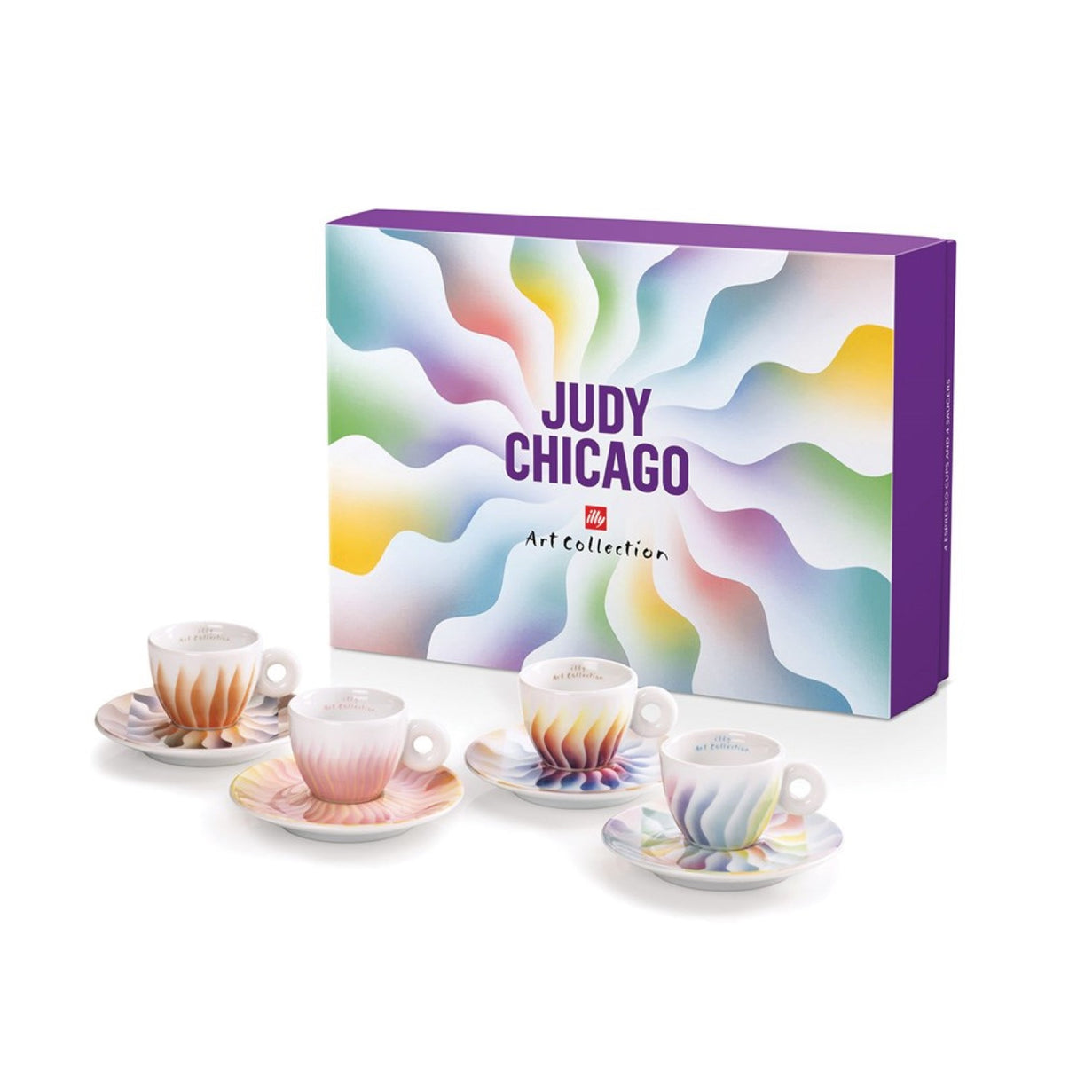 Art Collection Judy Chicago 4 Espresso Cups & Saucers