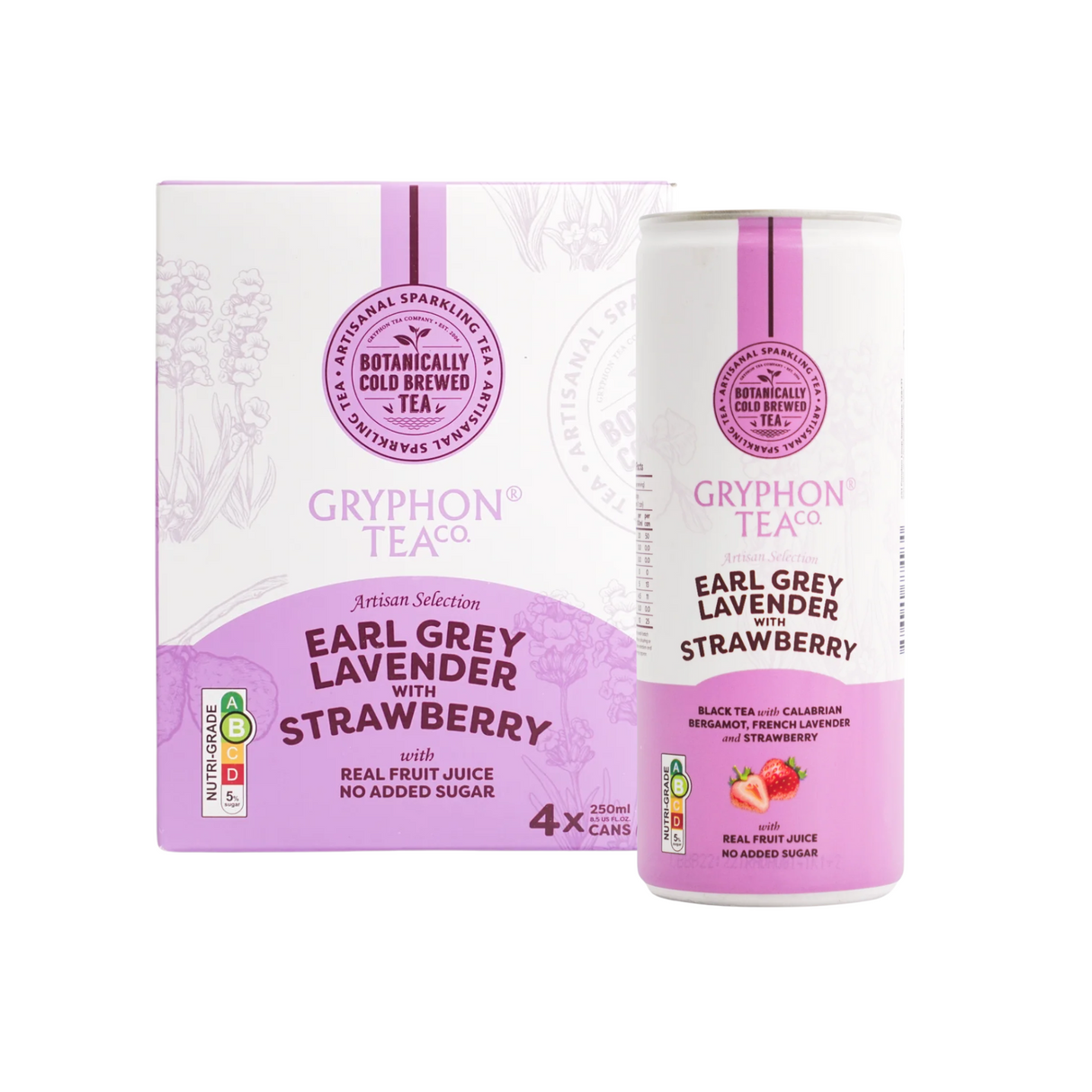 Sparkling Tea Cans Earl Grey Lavender with Strawberry 250ml 4's