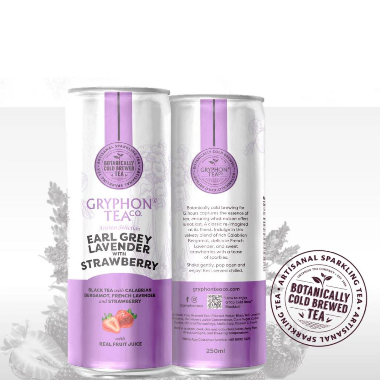 Sparkling Tea Cans Earl Grey Lavender with Strawberry 250ml 4's