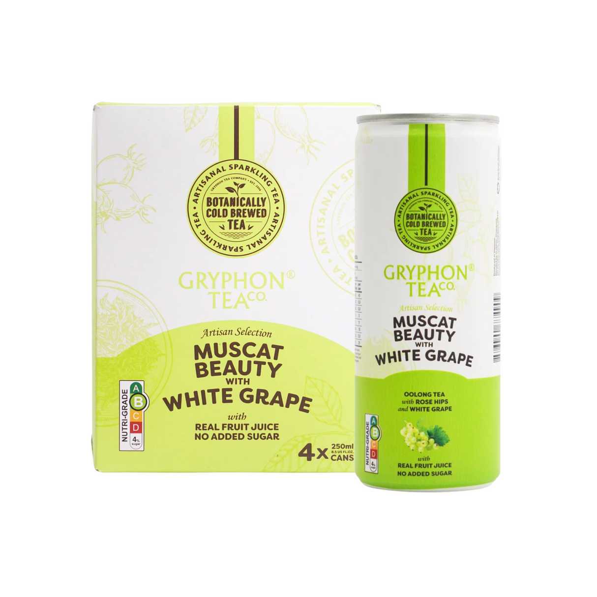 Sparkling Tea Cans Muscat Beauty with White Grape 250ml 4's