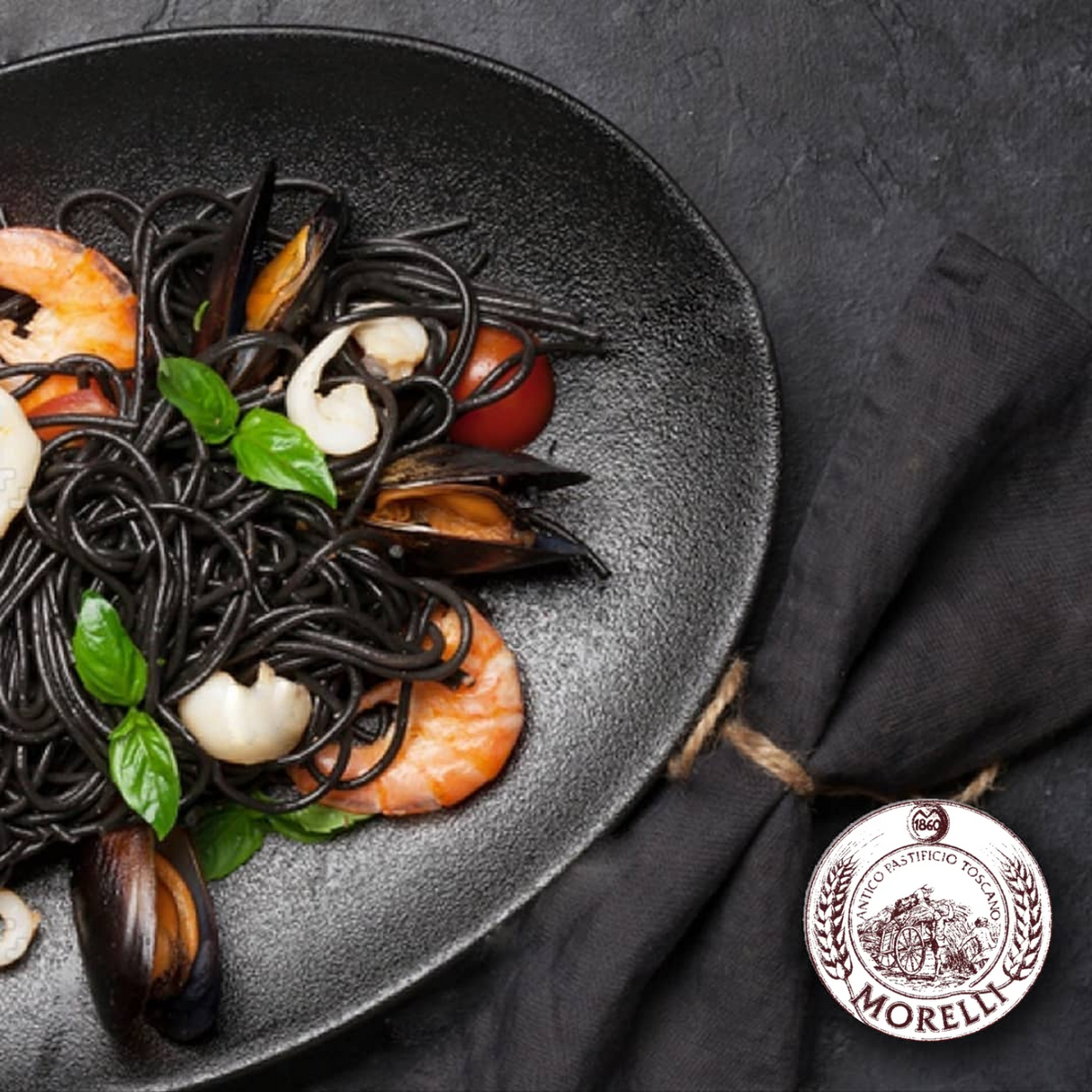 Pasta Spaghetti with Black Squid Ink