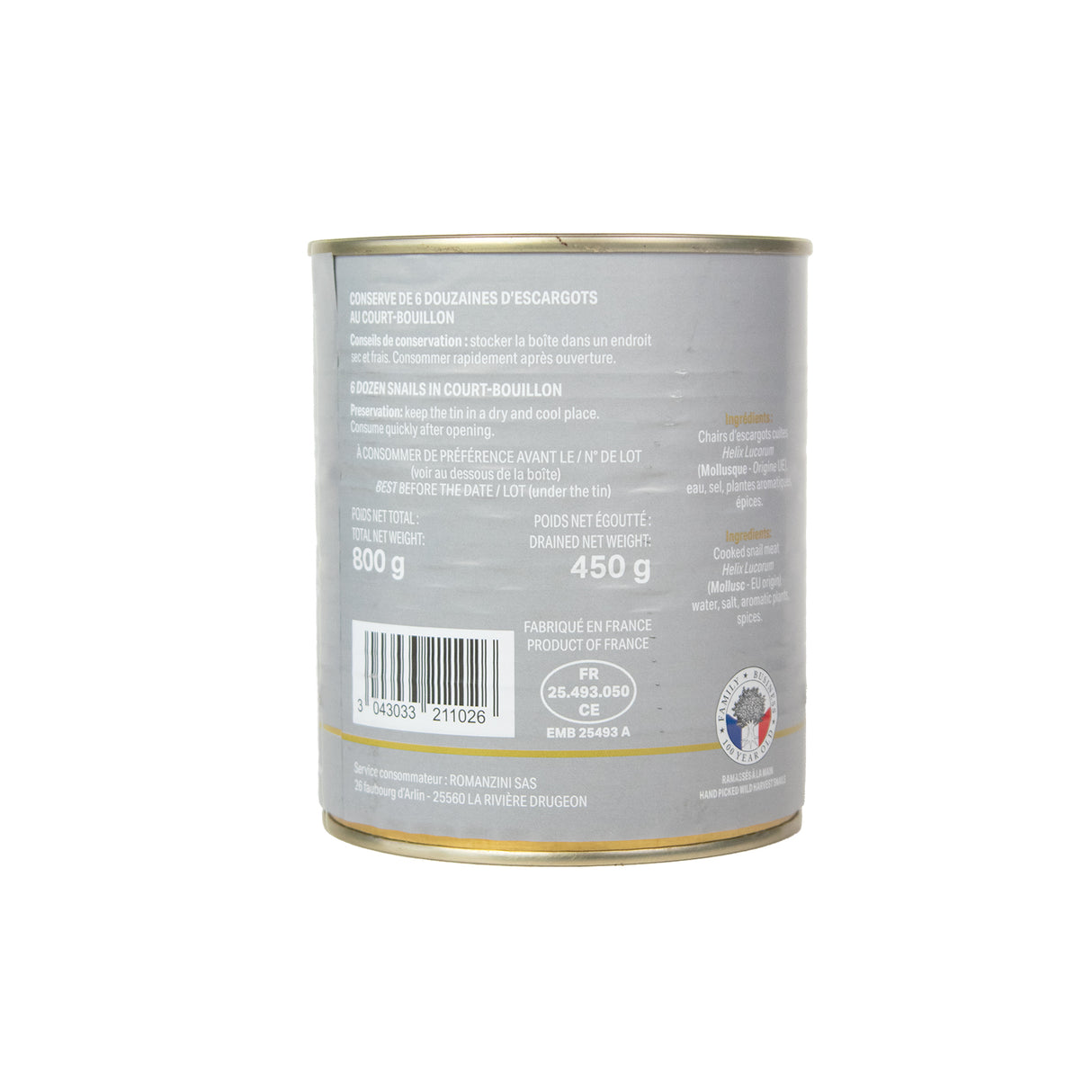 Snail Meat XL In Tin 72's