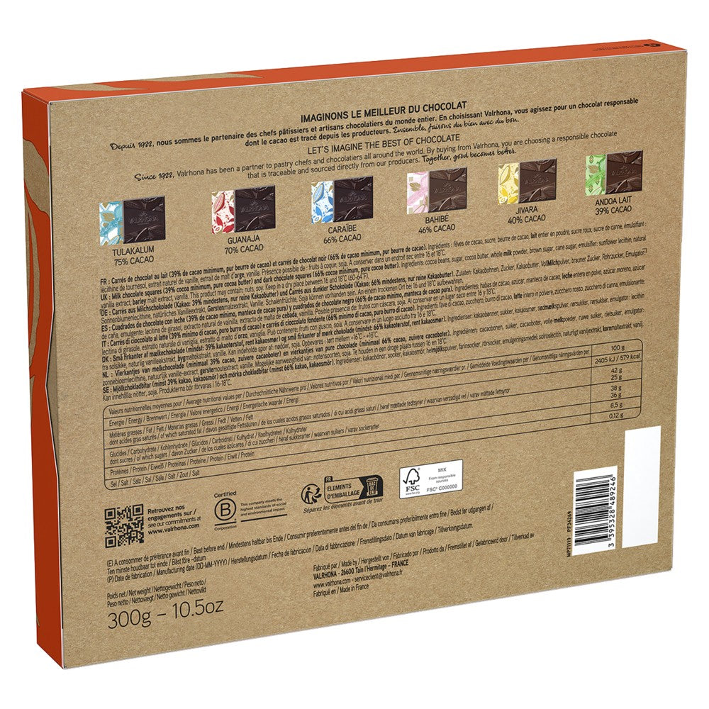 Valrhona Gift Box 60 Squares Dark & Milk Choc