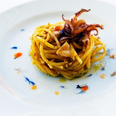 Thin Spaghetti With Pistachio and Squid Pesto