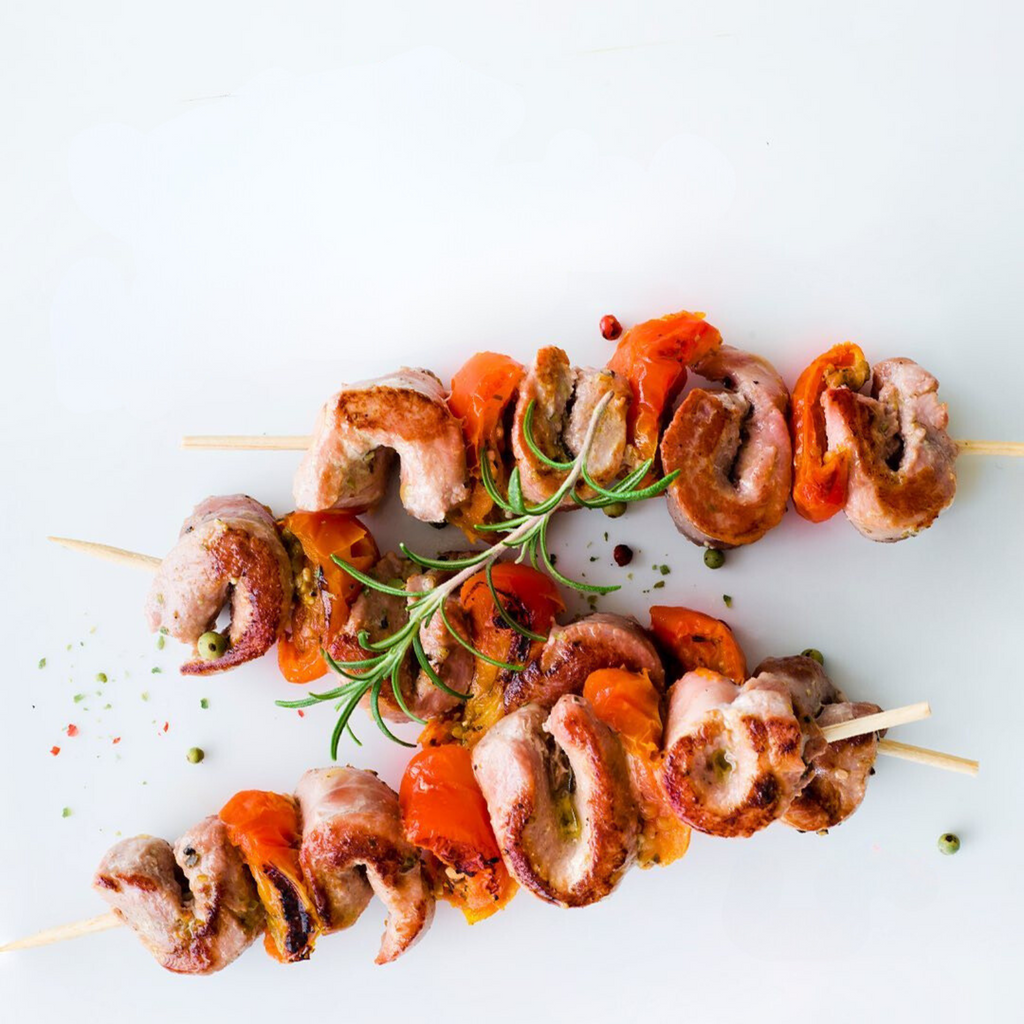 Pepper Tender Duck Skewers with Candied Tomatoes