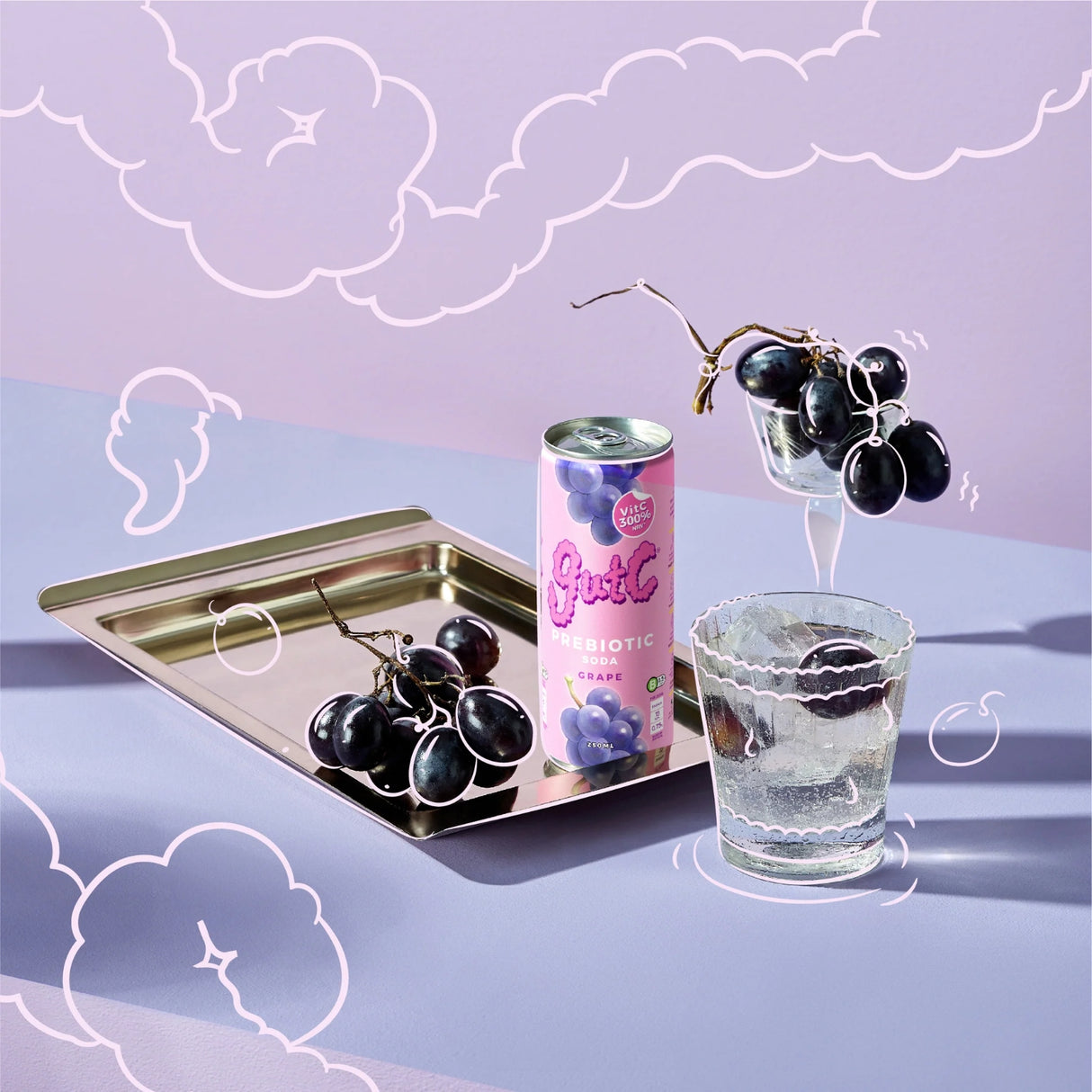 Tapping Tapir GutC Prebiotic Soda Grape 250ml