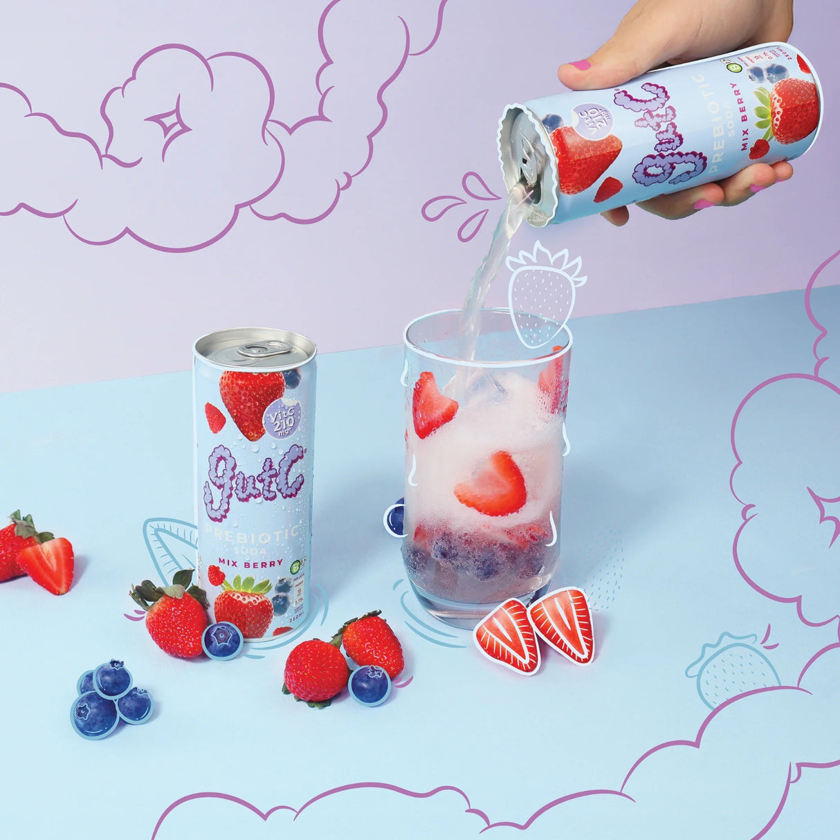 Tapping Tapir GutC Prebiotic Soda Mix Berry 250ml