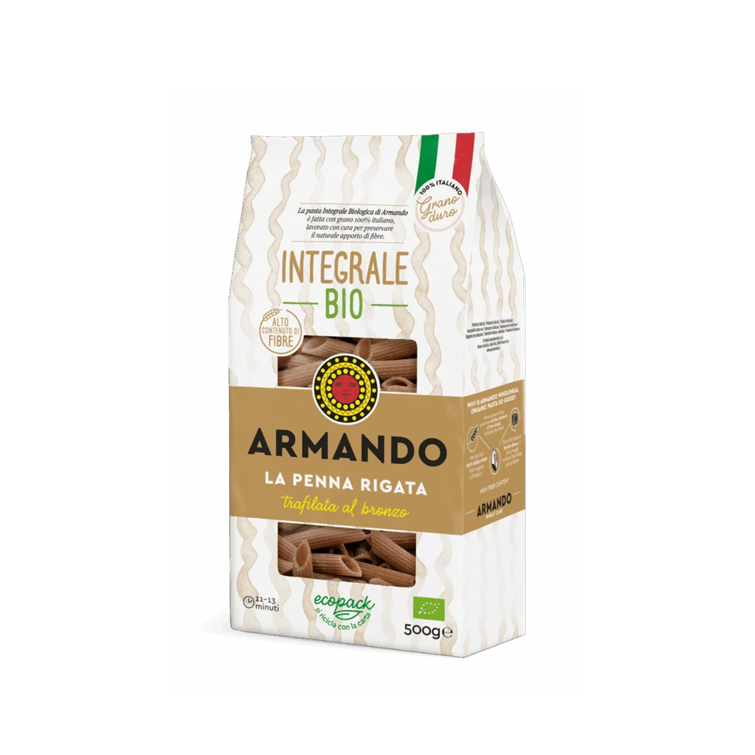 Pasta Wholemeal Organic La Penna 500gm