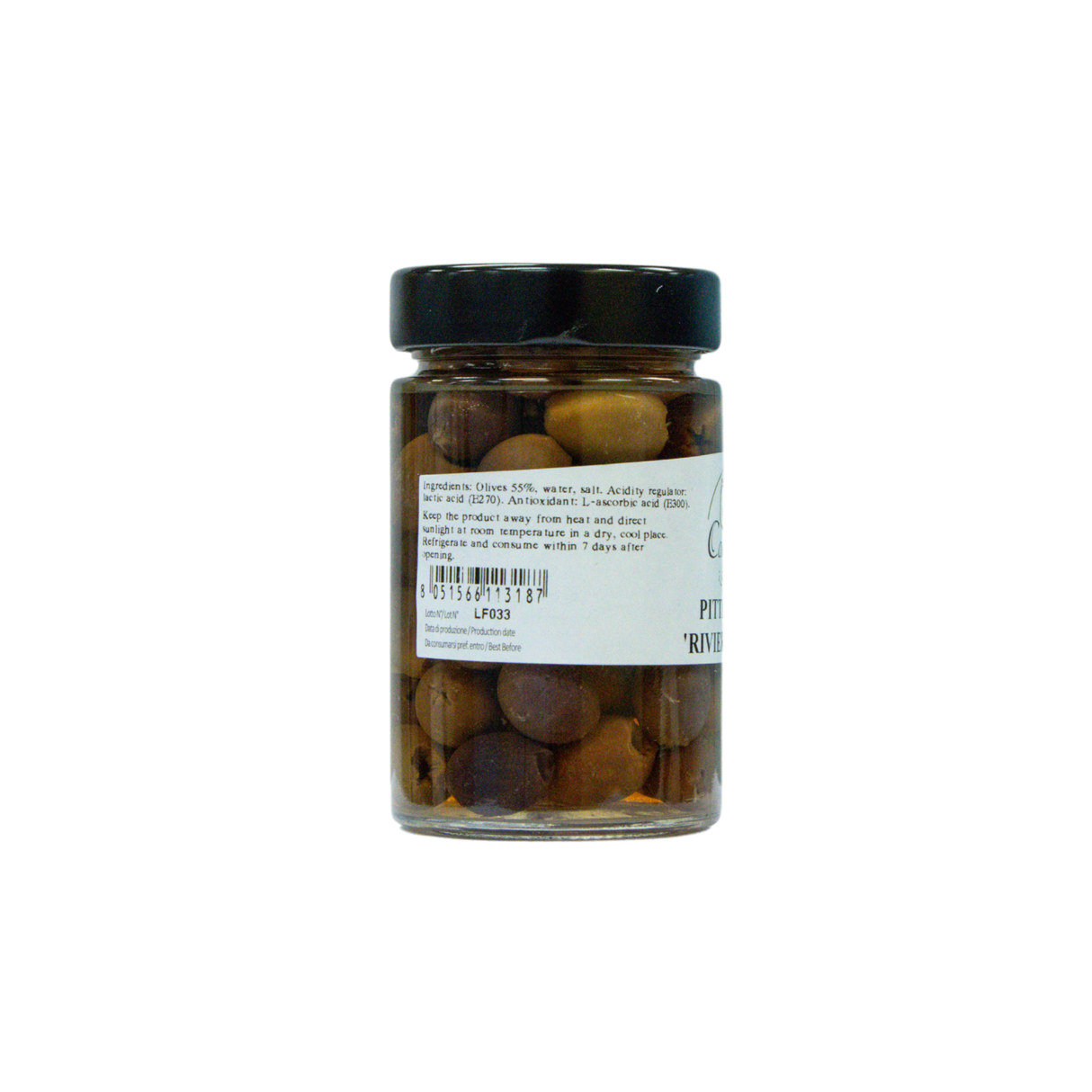 Antica Conserveria Riviera Pitted Black Olives (Taggiasca) 190gm