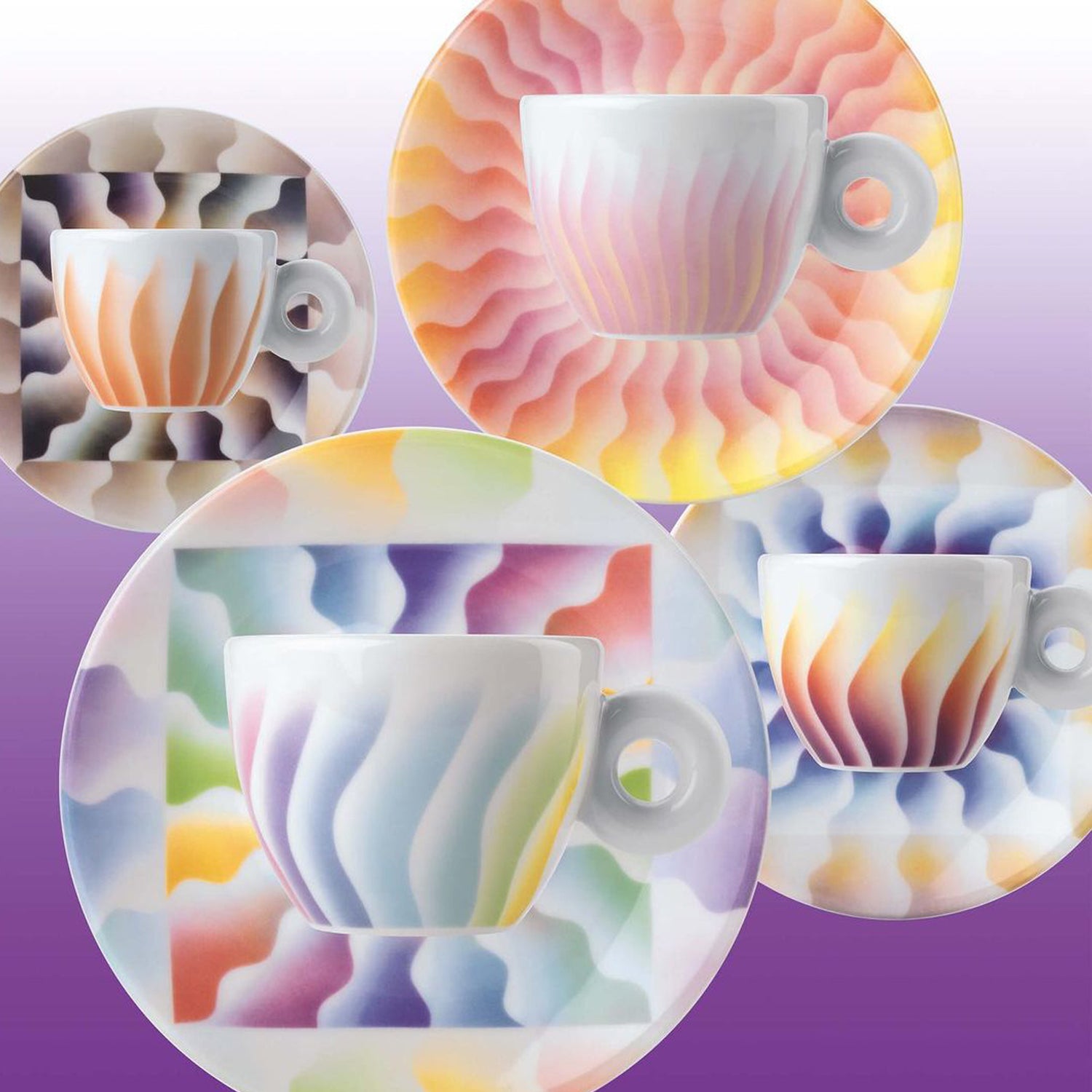 Art Collection Judy Chicago 4 Espresso Cups & Saucers