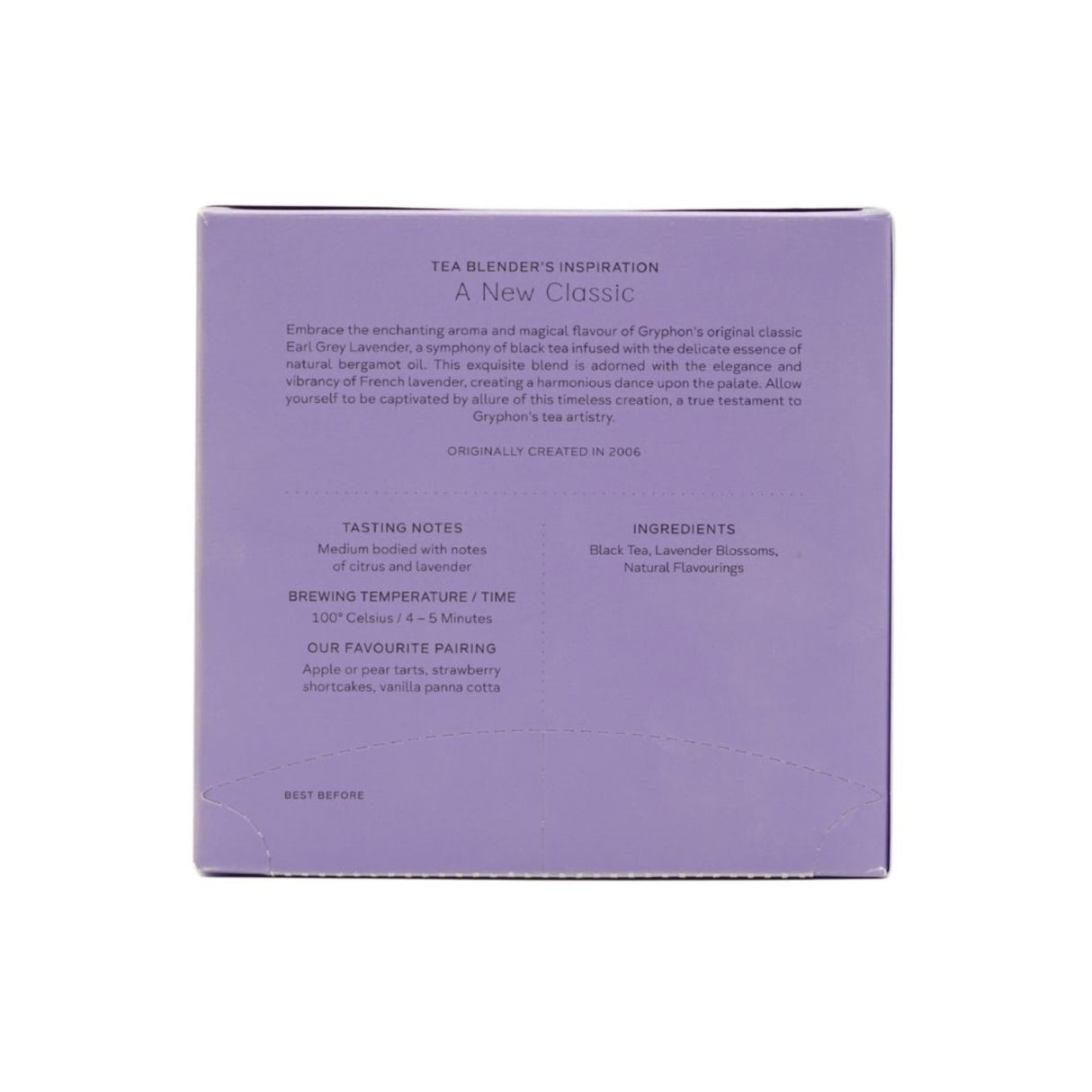 Gryphon Tea Sachet Earl Grey Lavender 10's