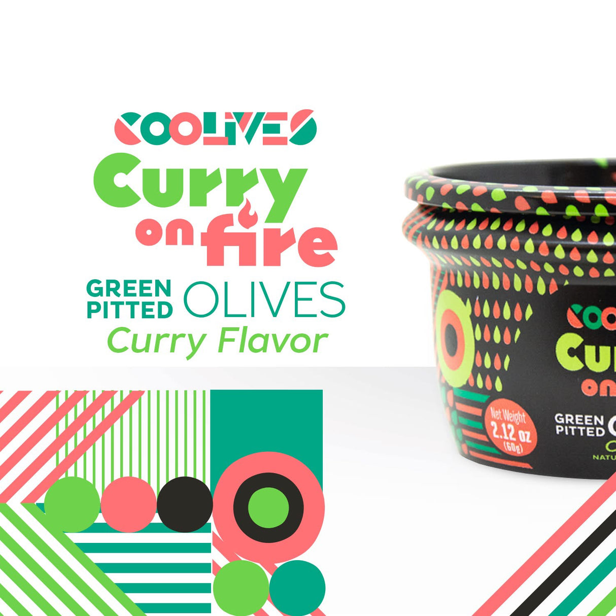 Pitted Green Olive Curry Flavoured 56gm