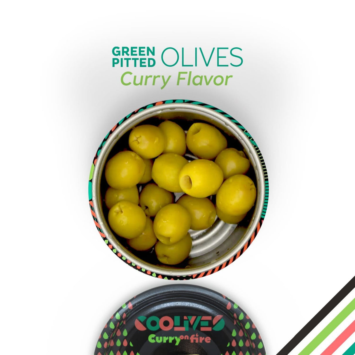 Pitted Green Olive Curry Flavoured 56gm