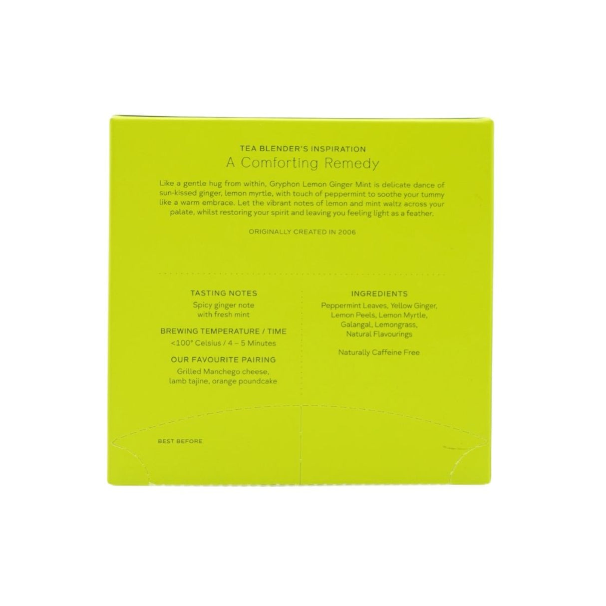 Tea Sachet Lemon Ginger Mint 10's