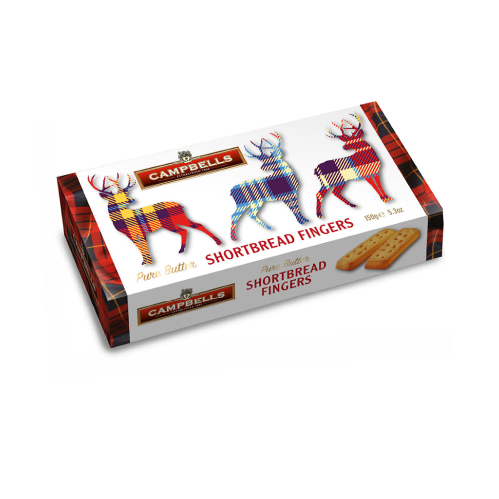 Campbells Tartan Stag Carton (Shortbread Fingers) 