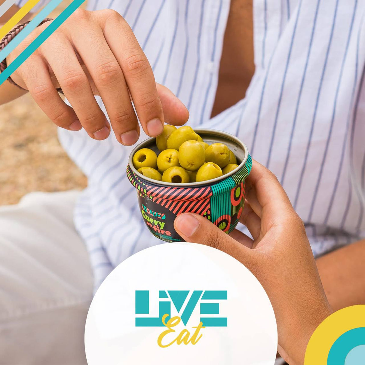 Pitted Green Olive Curry Flavoured 56gm