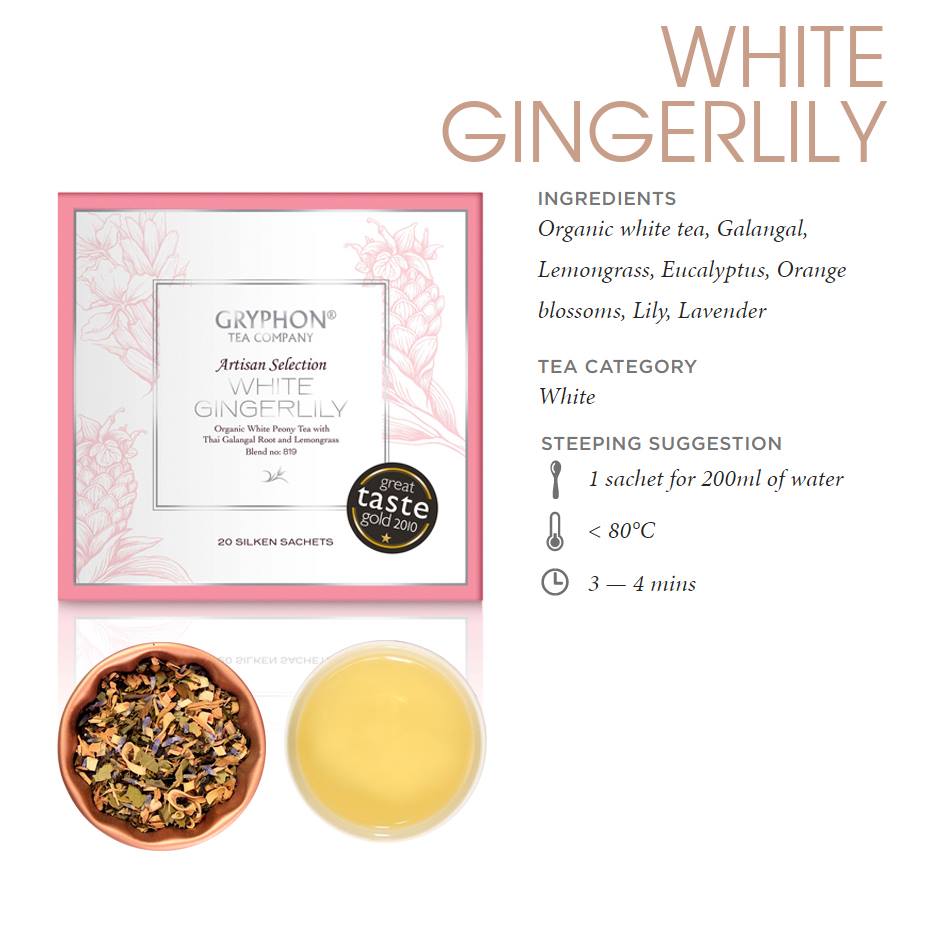 Tea Sachet White Gingerlily