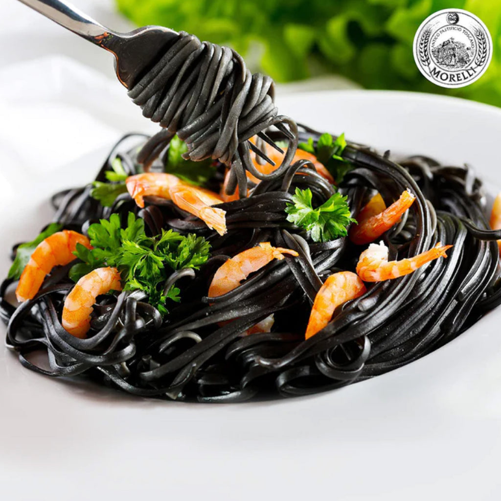 Pasta Linguine with Black Squid Ink 